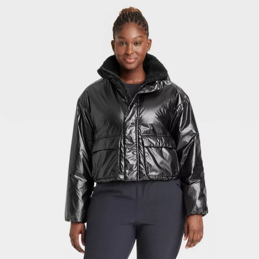 Women's Midweight Puffer Jacket - All In Motion Black L